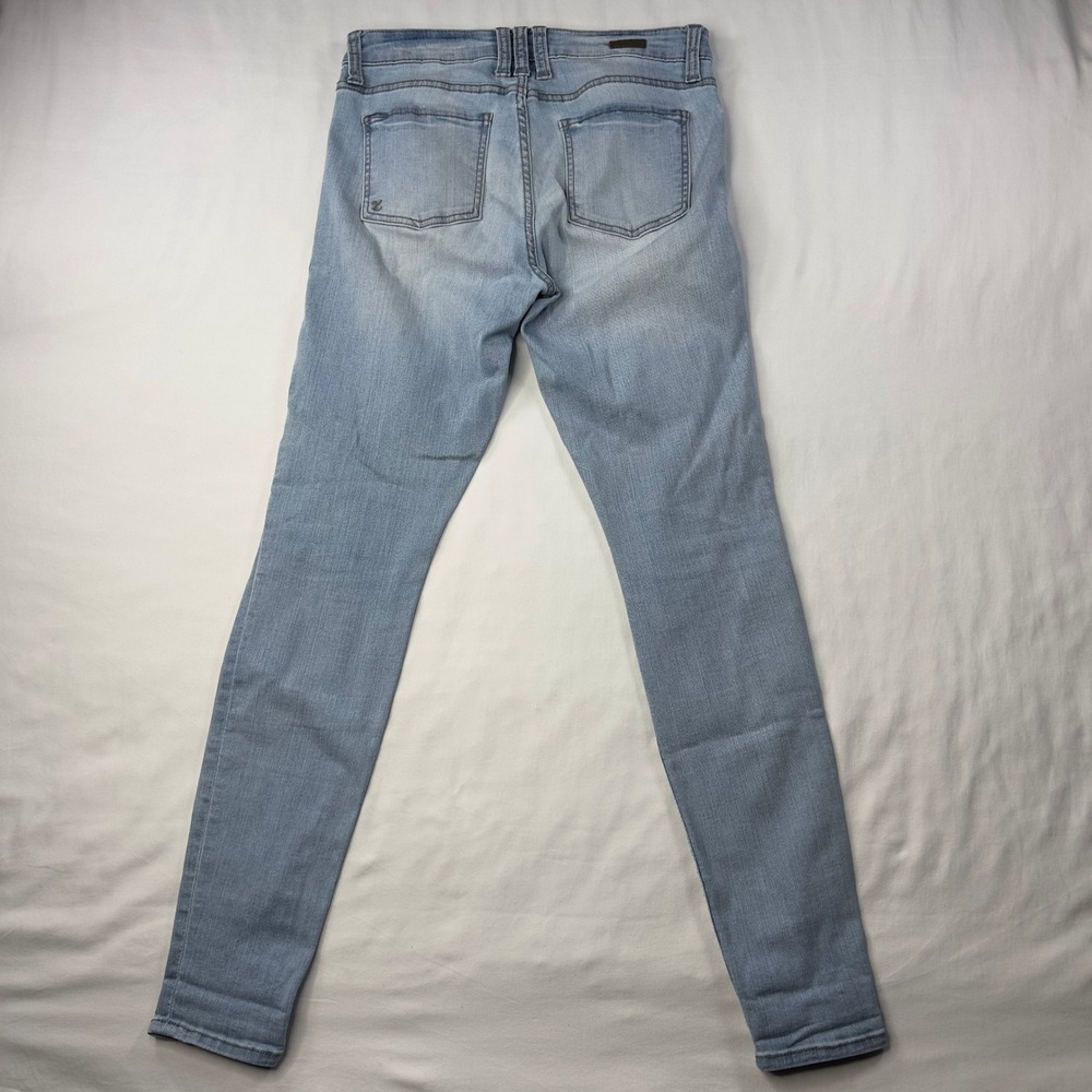Kut From The Kloth Jeans Womens 8 Toothpick Skinny Light Blue Denim Distressed - Picture 9 of 10